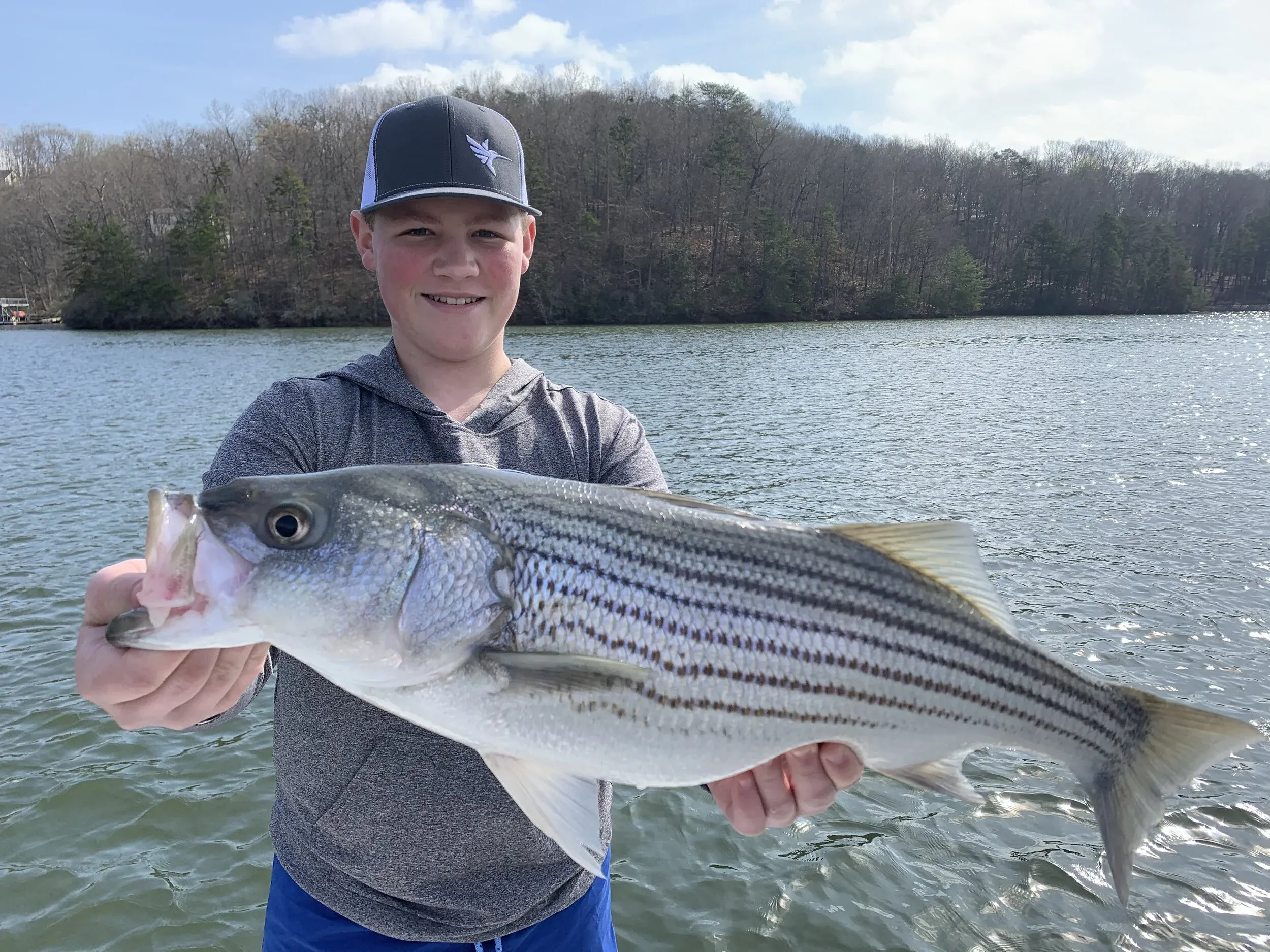 Summer striper fishing on the south end of Lake Lanier