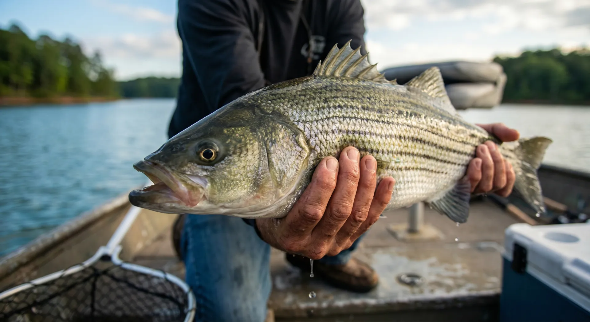 Striped bass caught on Lake Lanier on a guided trip