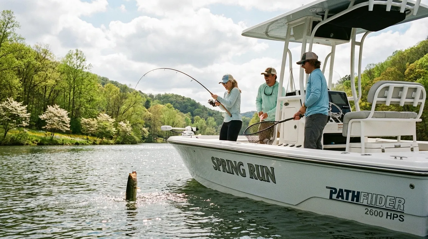 Spring striper fishing on Lake Lanier